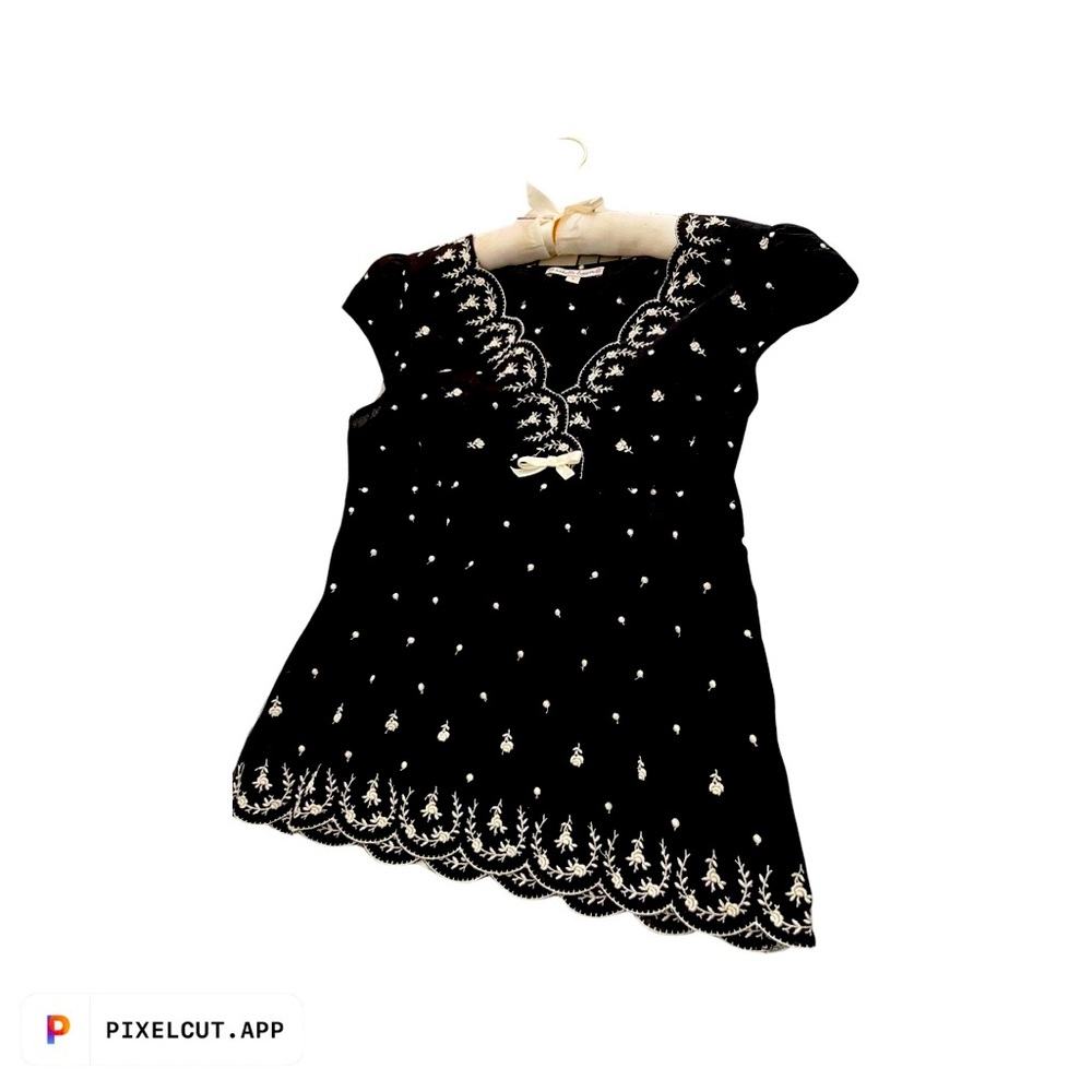 Nanette Lenore embroidered top black and white floral